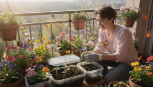 discover the benefits of winter sowing and learn how to plant seeds now to attract a vibrant burst of butterflies to your balcony next spring.